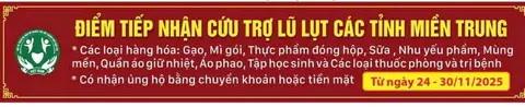 Điểm tiếp nhận hàng cứu trợ lũ lụt các tỉnh miền Trung (ảnh 1/2)